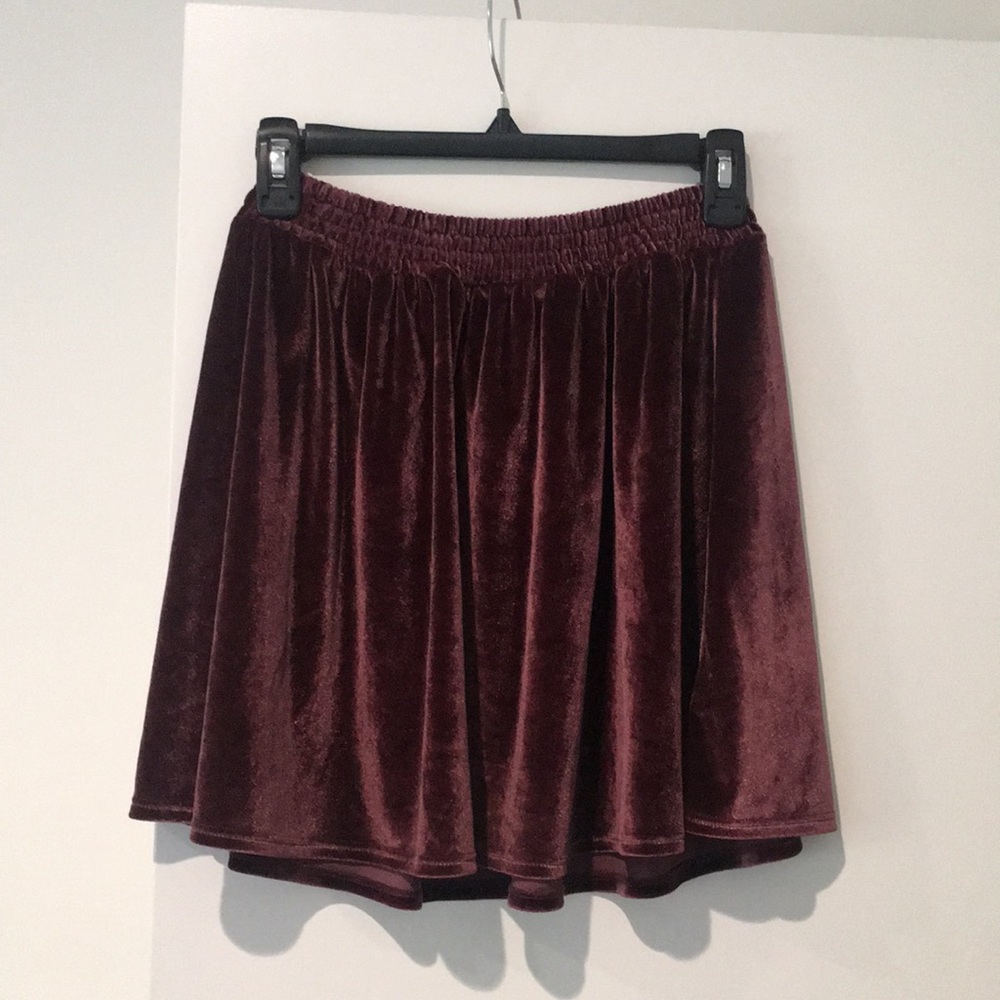 Velvet A-line mini skirt
